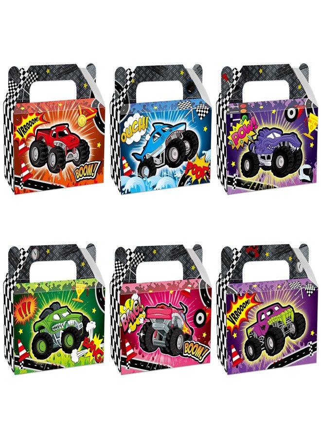 CHUNNIN 24Pcs Monster Truck Treat Boxes Racing Car Birthday Party Decorations Trucks Theme Paper Gift Box Supplies Goodie Bags for Kids Boys Girls Birthday Baby Shower Decor Race Cars Favors 6x3x3.6 - Image 1